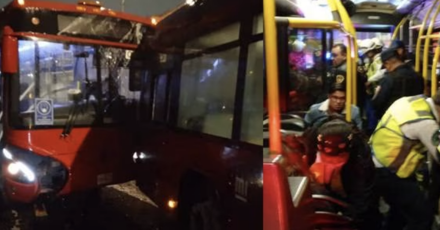 Choque de dos unidades del Metrobús deja cinco heridos
