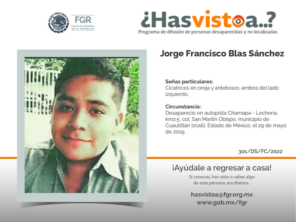 Se busca a Jorge Francisco Blas Sánchez