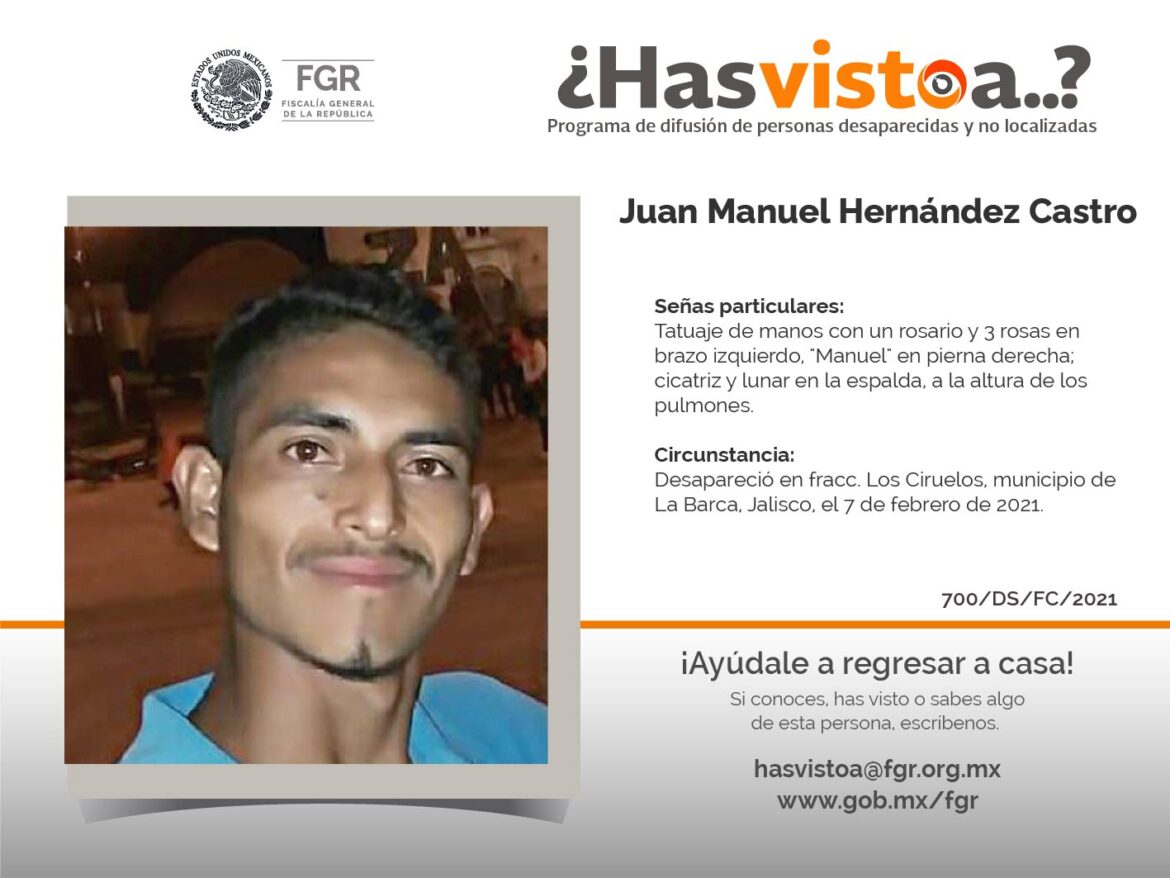 Se busca a Juan Manuel Hernández Castro