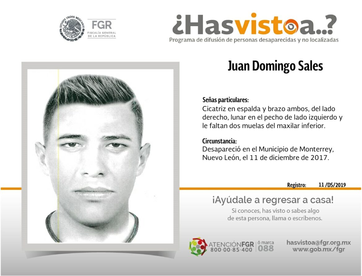 Se busca a Juan Domingo Sales