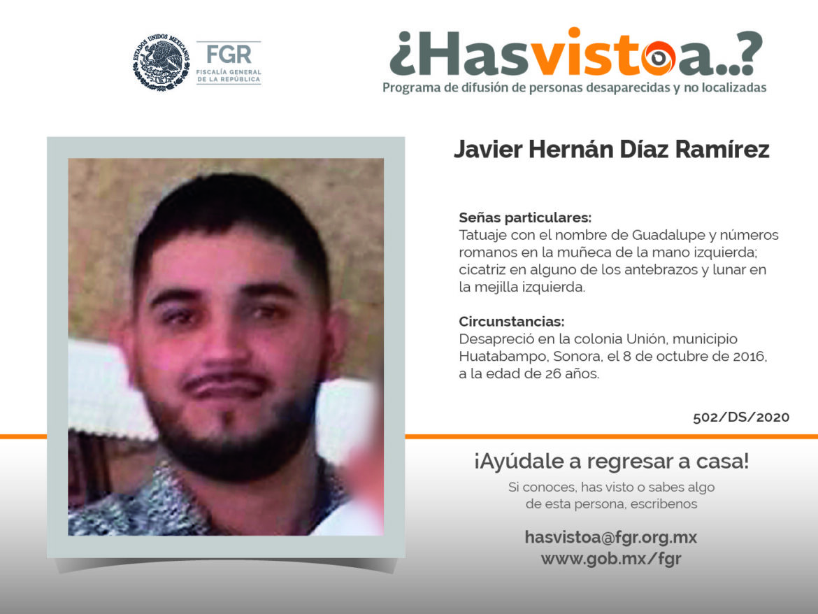 ¿Has visto a: Javier Hernan Diaz Ramirez?