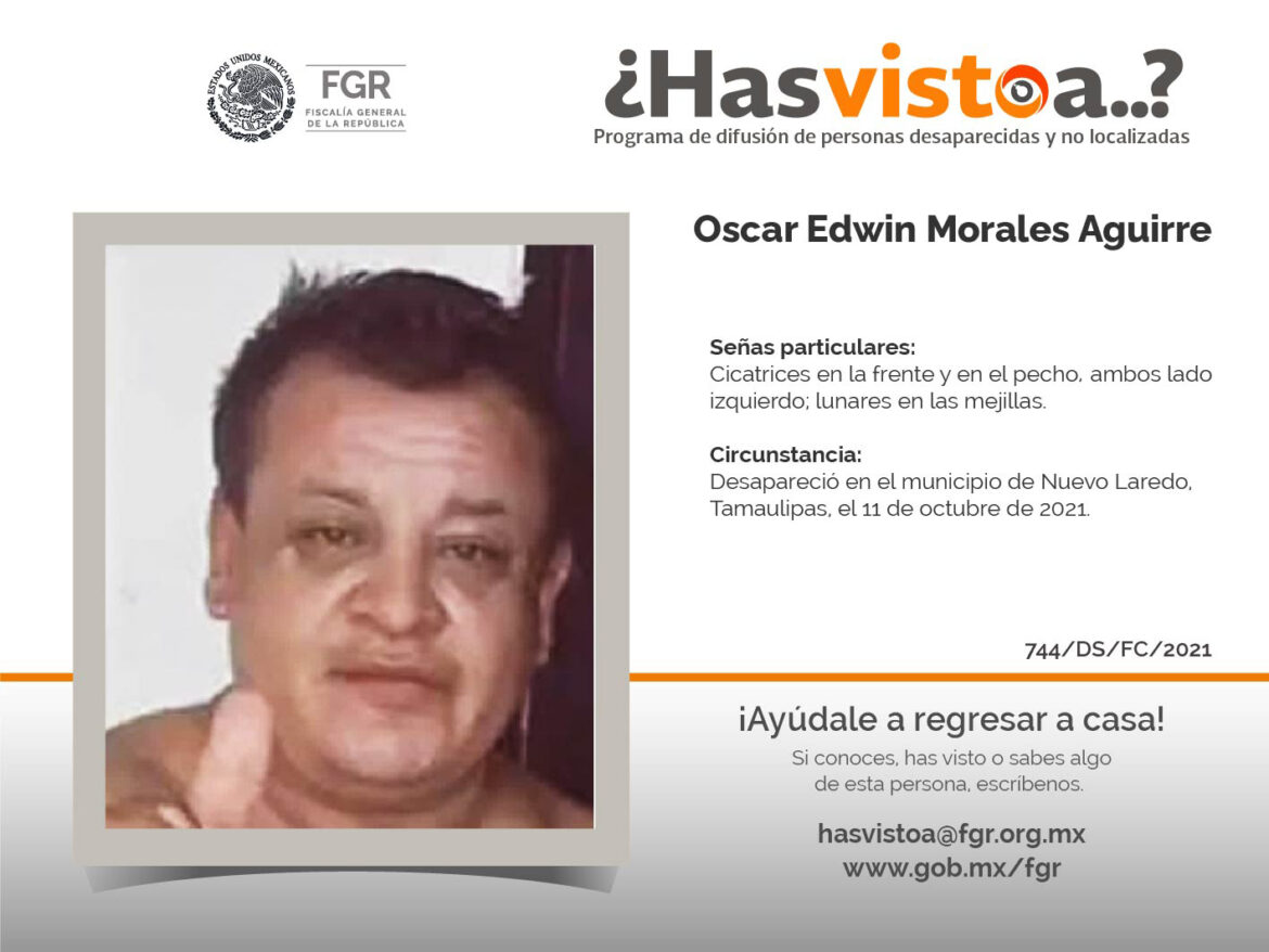 Se busca a Oscar Edwin Morales Aguirre