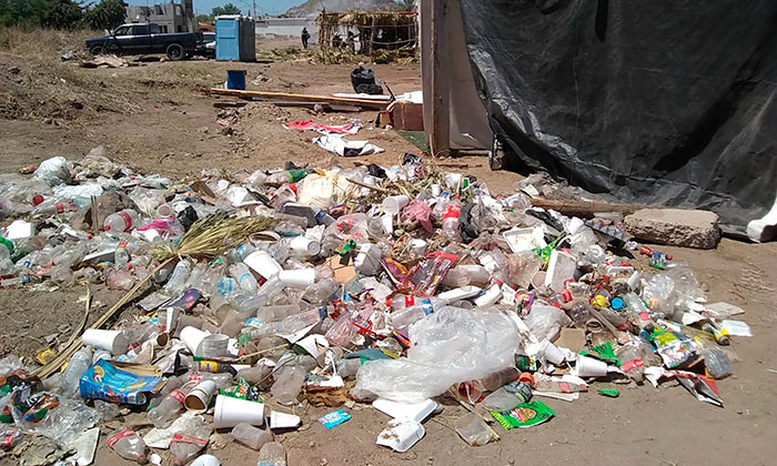 Generan gran cantidad de basura en ramada Yaqui durante el fin de semana