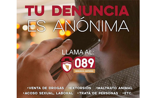 Denuncia anónima al 089 es importante para la prevención de delitos: Seguridad Pública