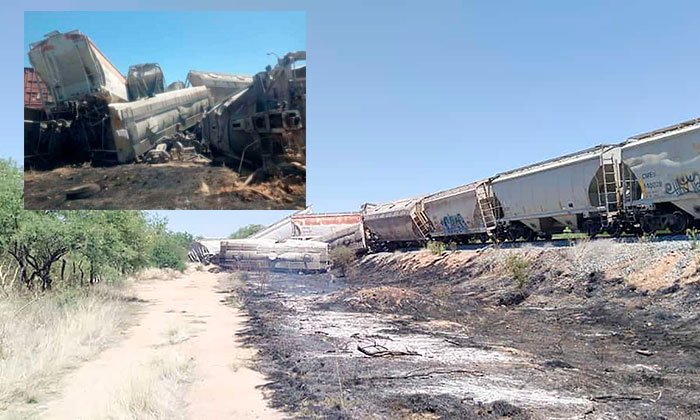 Descarrila tren carguero en Querobabi