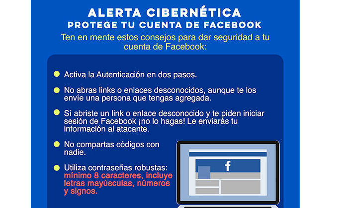 Sugiere redoblar seguridad en cuentas de Facebook; Unidad Cibernética