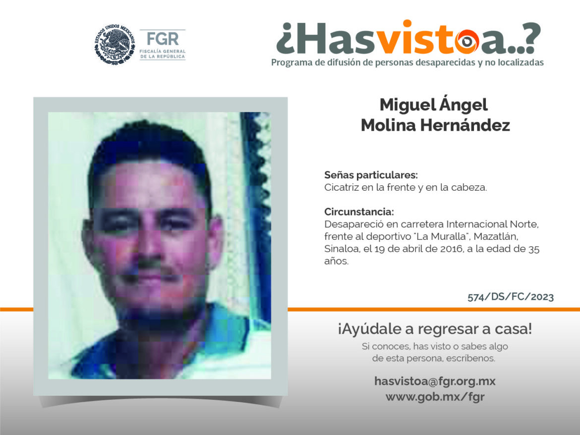 ¿Has visto a: Miguel Ángel Molina Hernández?