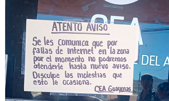 CEA suspende servicio de cobranza por fallas de internet