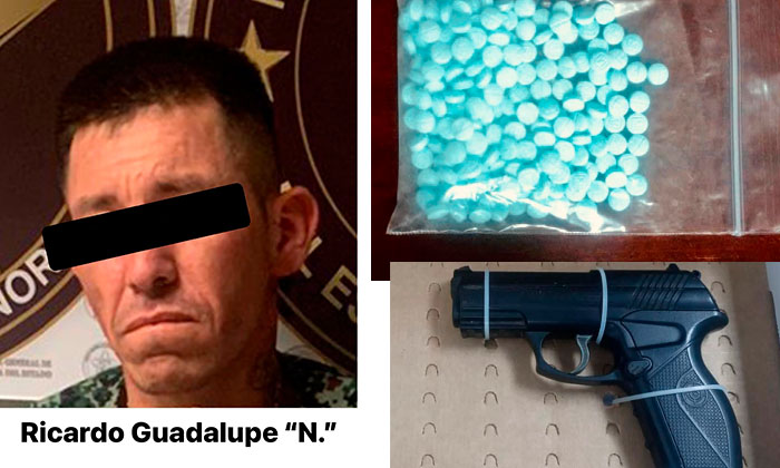 Sujeto fue detenido por elementos AMIC de la Fiscalía de Sonora con 189 pastillas de fentanilo en Nogales