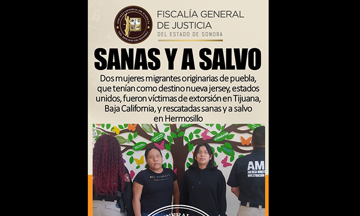 Rescatan a dos mujeres migrantes de Puebla