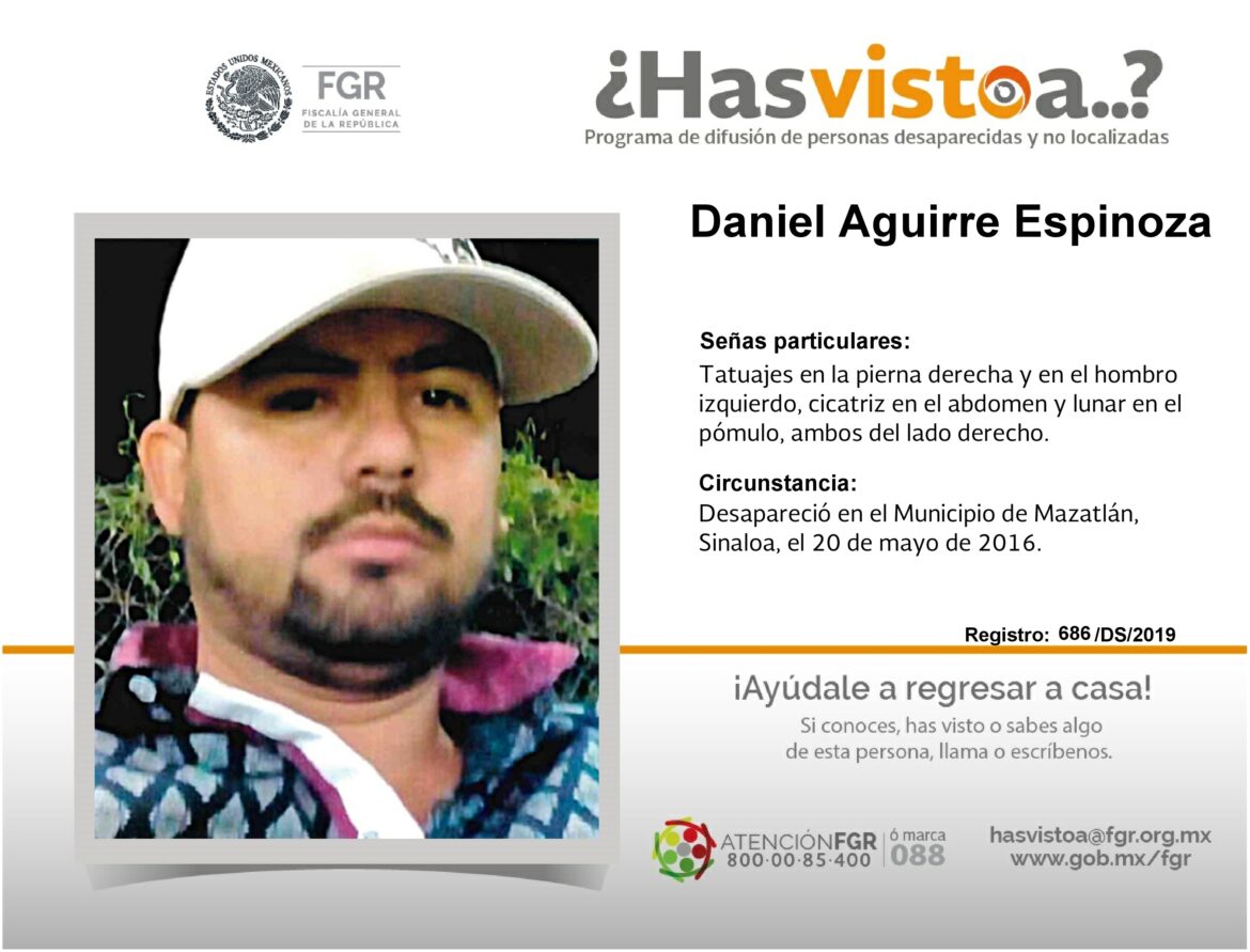 ¿Has visto a: Daniel Aguirre Espinoza?