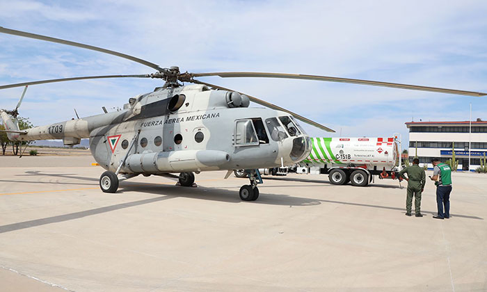 Se suma otro helicóptero a combate a incendio; Trabajará en Nacozari, Fronteras y Bacoachi