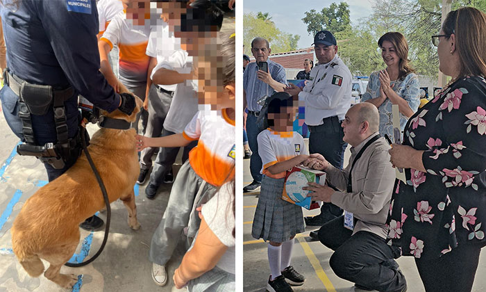 Lleva “Feria de la Seguridad” a escuela de San Pedro; Elementos de la Policía Municipal