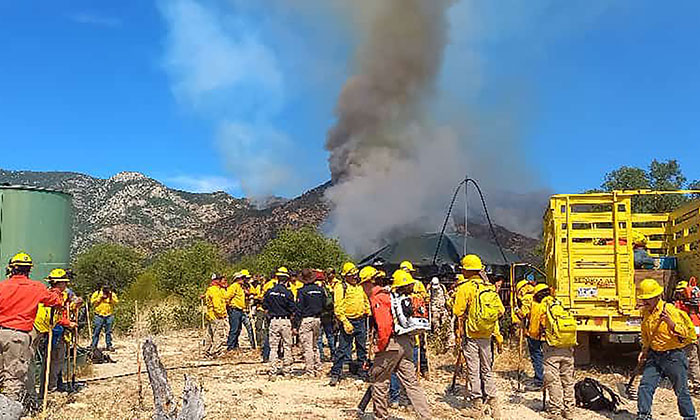 Avanza control de incendio forestal; Lleva 50 por ciento