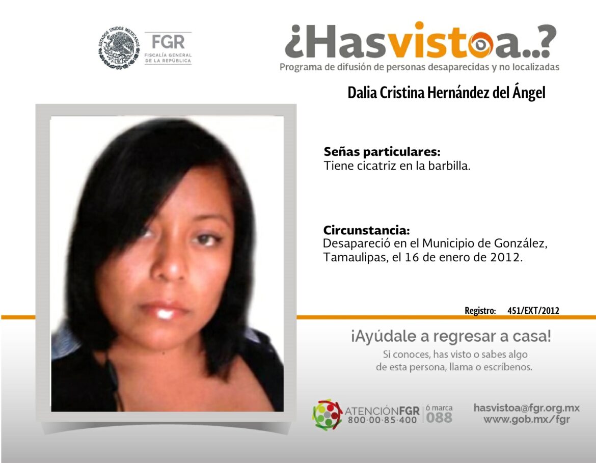 ¿Has visto a: Dalia Cristina Hernandez Angel?