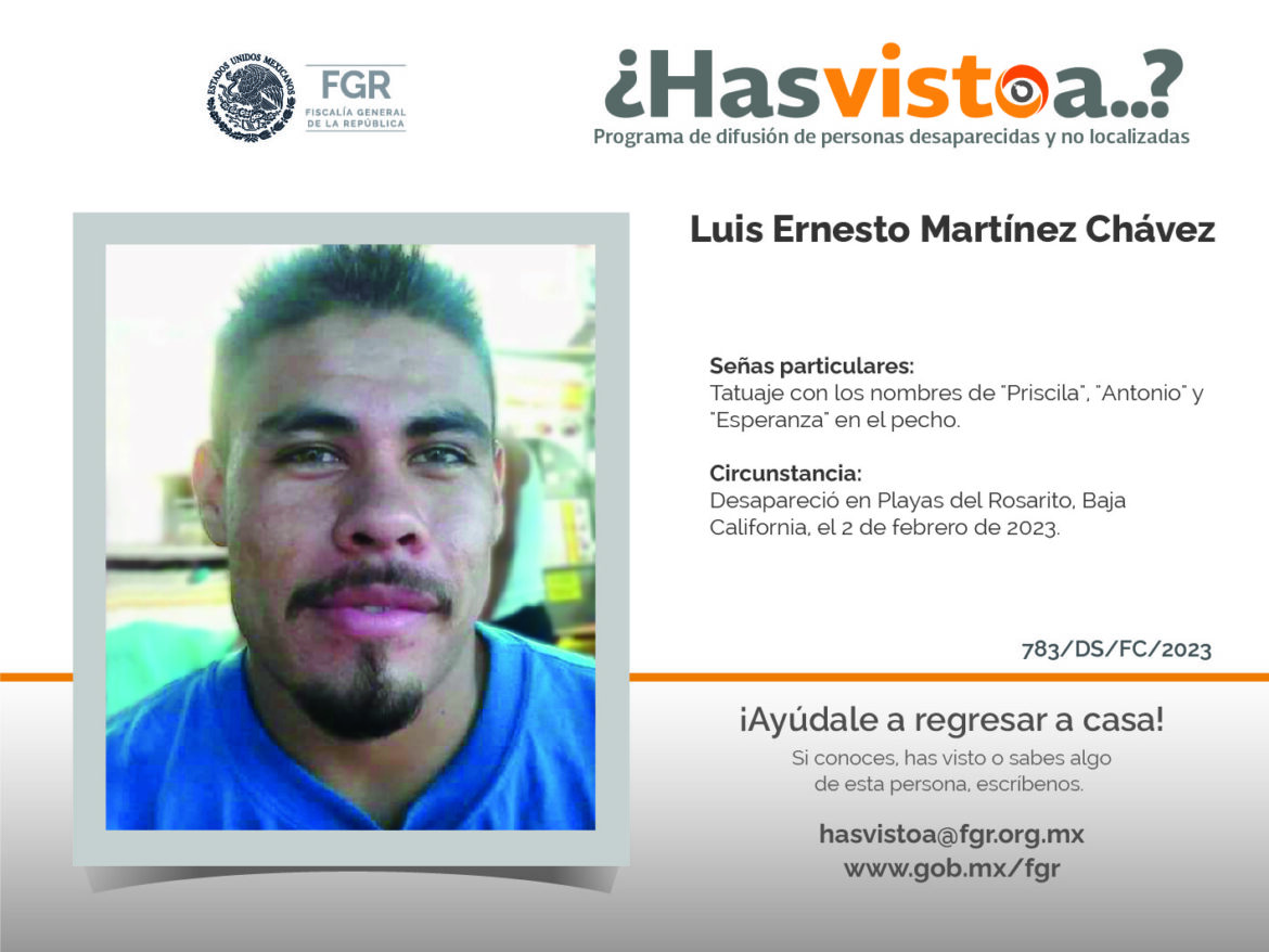¿Has visto a: Luis Ernesto Martinez Chavez?