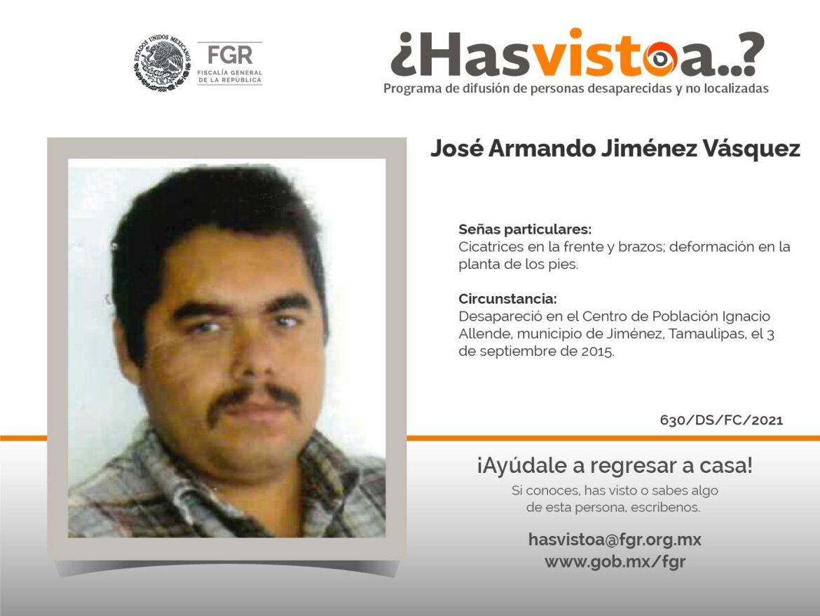 ¿Has visto a: Jose Armando Jiménez Vázquez?