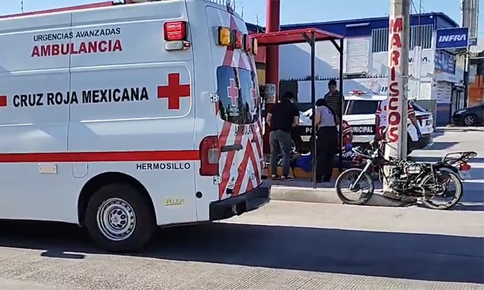 Resulta motociclista herido en choque en la colonia Norberto Ortega