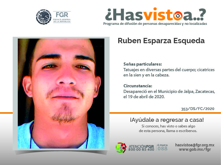 ¿Has visto a: Ruben Esparza Esqueda?