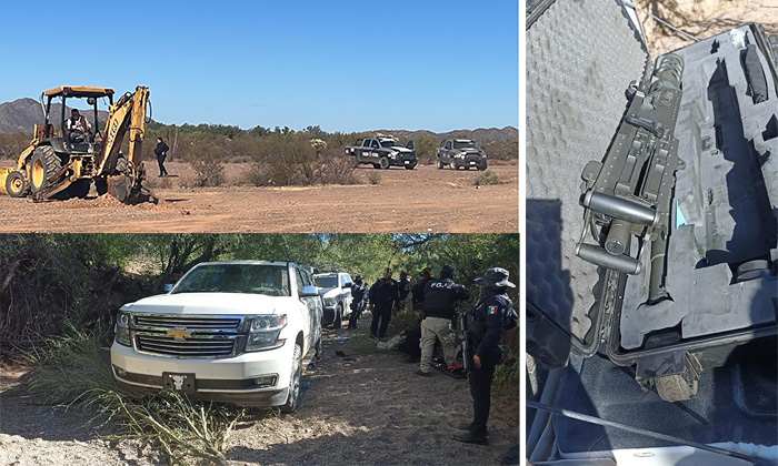 Incautan vehículo blindado y ametralladoras en Trincheras