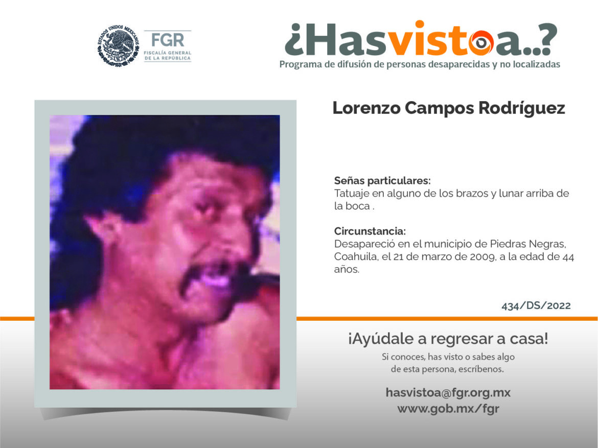 ¿Has visto a: Lorenzo Campos Rodríguez?