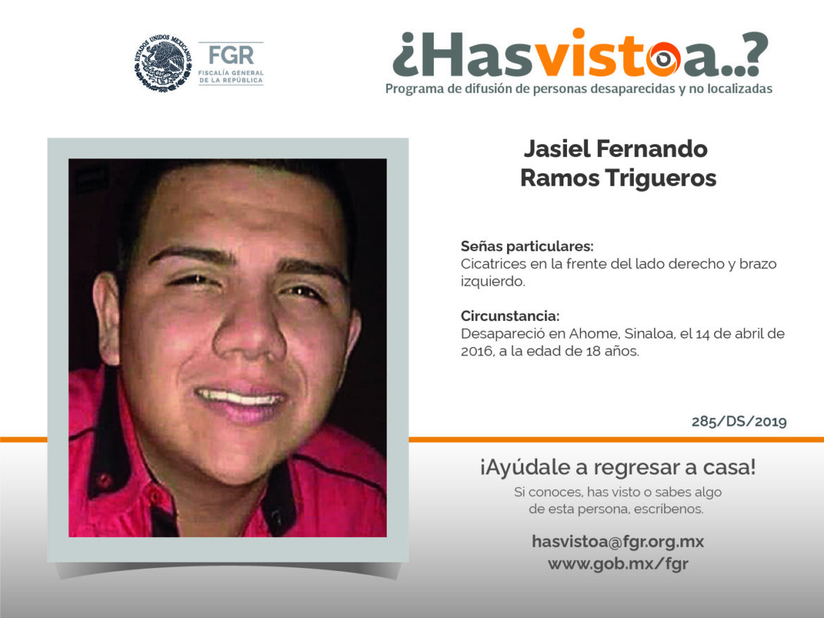 ¿Has visto a:  Jasiel Fernando Ramos Trigueros?