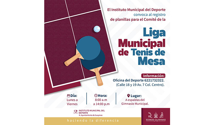 Formalizarán Liga Municipal de Tenis de Mesa