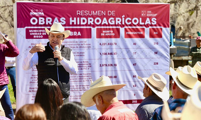 Entrega gobernador Alfonso Durazo obras de infraestructura hidroagrícola en la Sierra Alta
