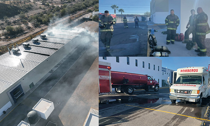 Controlan incendio en maquiladora en parque industrial ubicado rumbo a Bahía de Kino