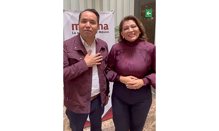 Oficializan postulación de Heriberto Aguilar y Lorenia Valles como candidatos al Senado por Morena