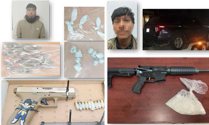Aseguran a dos sujetos, armas, cartuchos y droga en operativos al norte de Sonora