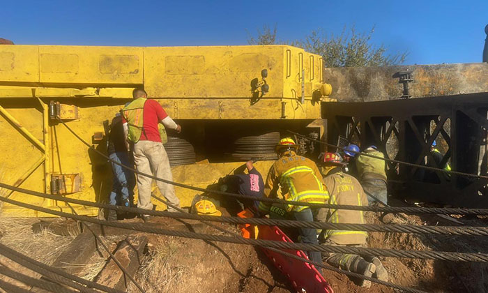 Se descarrilan siete vagones del tren de carga en Nogales