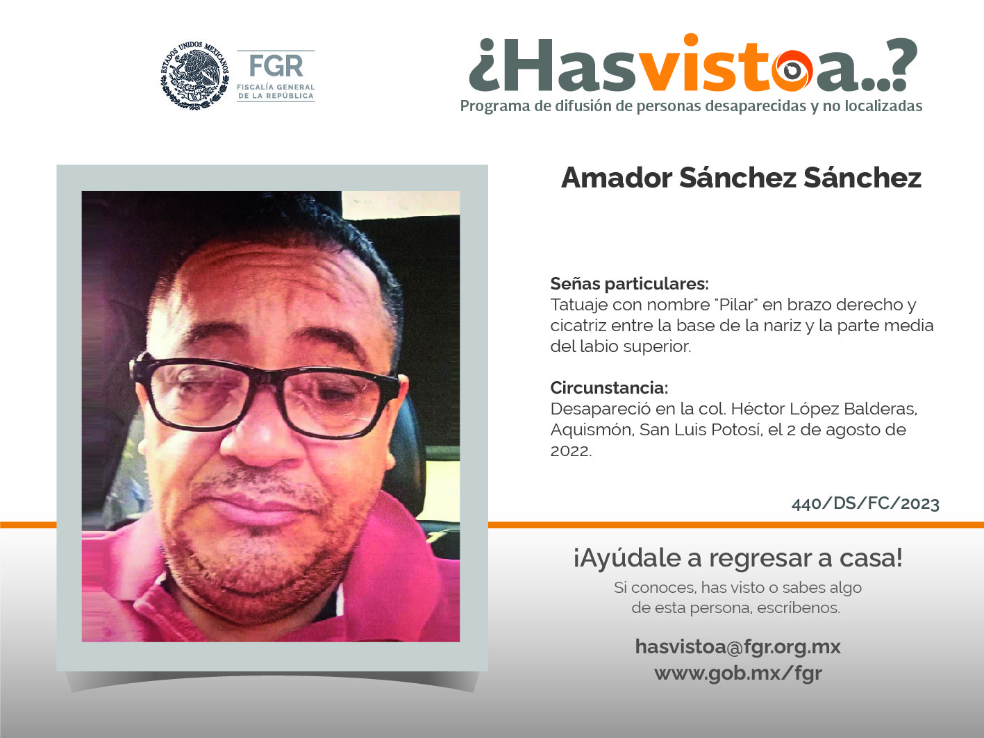 ¿Has visto a: 16 Amador Sánchez Sánchez? - Entorno Informativo