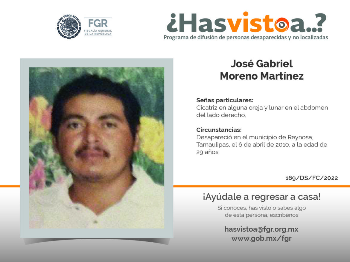 ¿Has visto a: José Gabriel Moreno Martínez?
