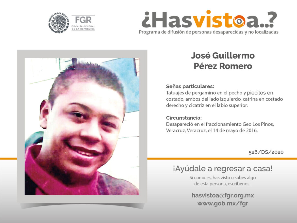 ¿Has visto a: José Guillermo Pérez Romero?