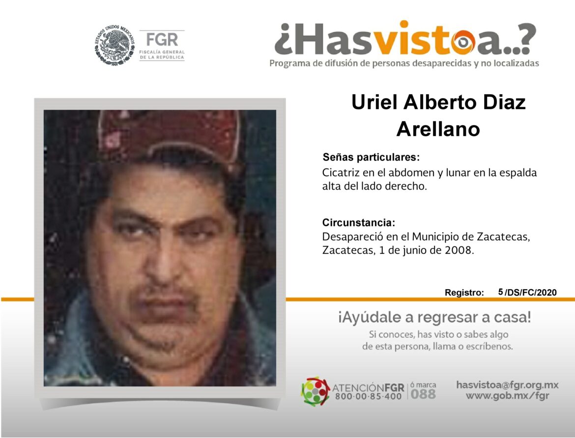 ¿Has visto a: Uriel Alberto Diaz Arellano?