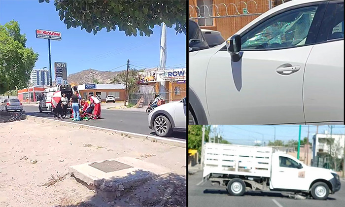 Resultan ciclistas lesionados en choque en las colonias Sabinos y Olivares