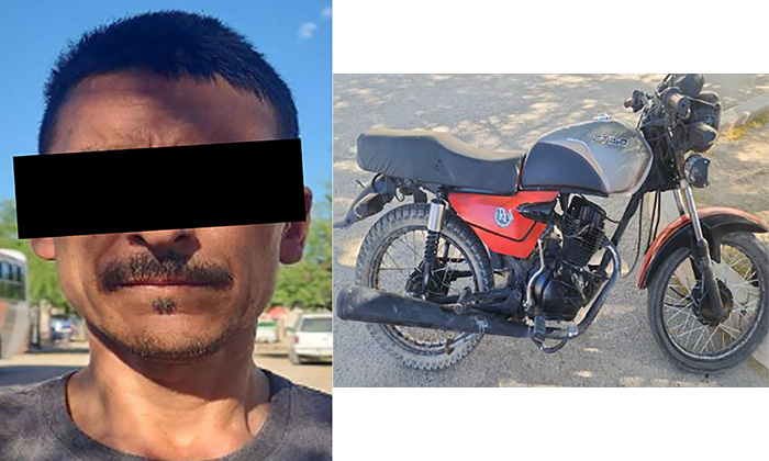 Arrestan a sujeto en motocicleta robada en la colonia Puerta del Rey