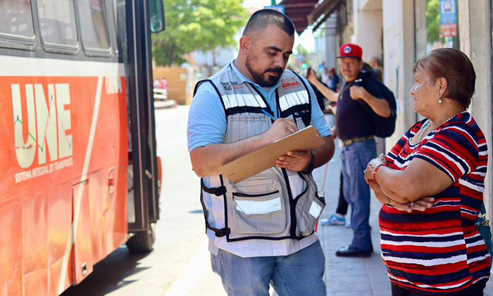 Verifica personal de la Contraloría Sonora sistema de transporte público