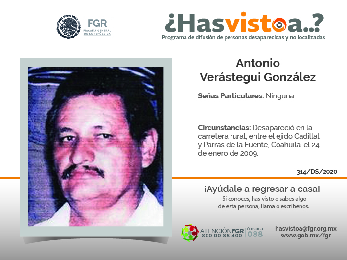 ¿Has visto a: Antonio Verástegui González?