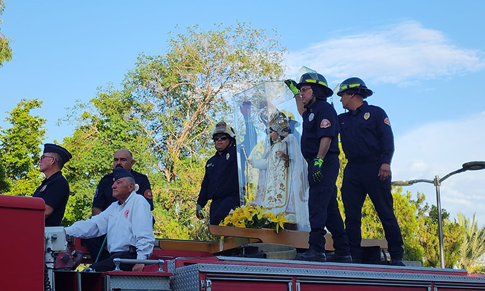 Celebran bomberos a la Virgen del Carmen; Realizan misa y procesión