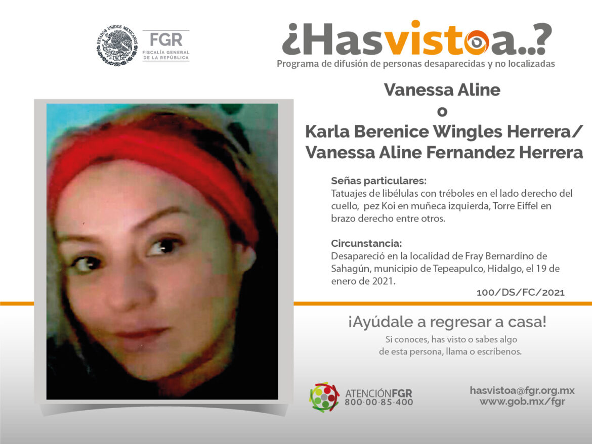 ¿Has visto a: Vanessa Aline o Karla Berenice Wingles Herrera-Vanessa Aline Fernandez Herrera?