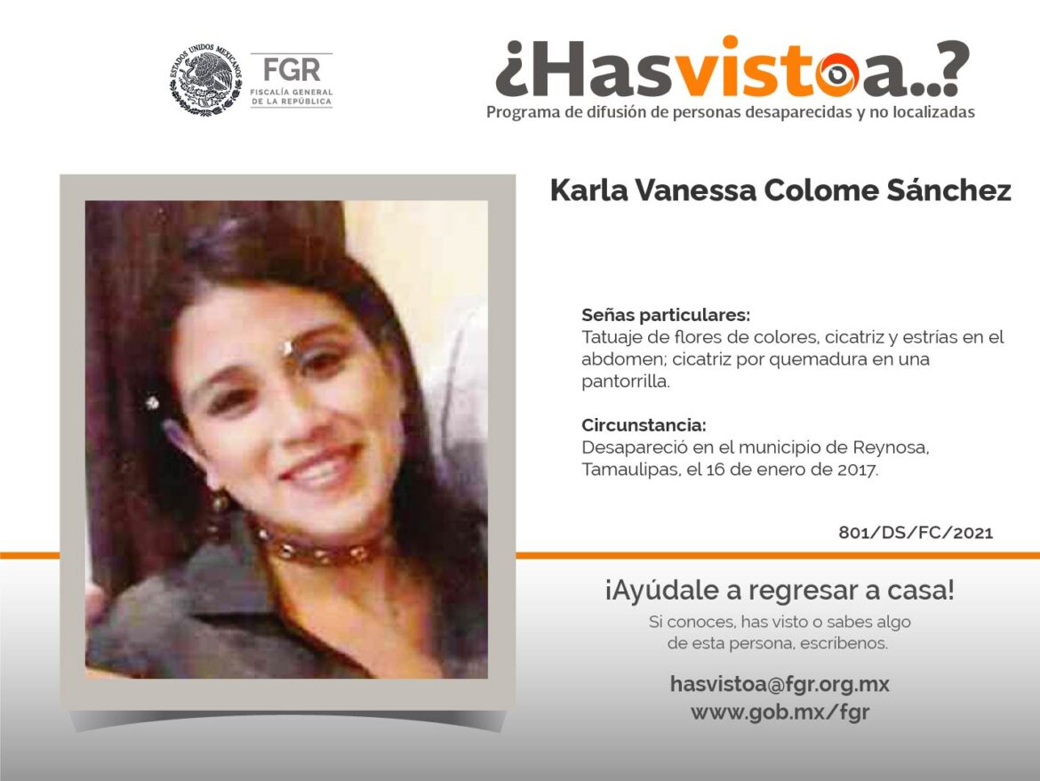 ¿Has visto a: Karla Vanessa Colome Sánche?