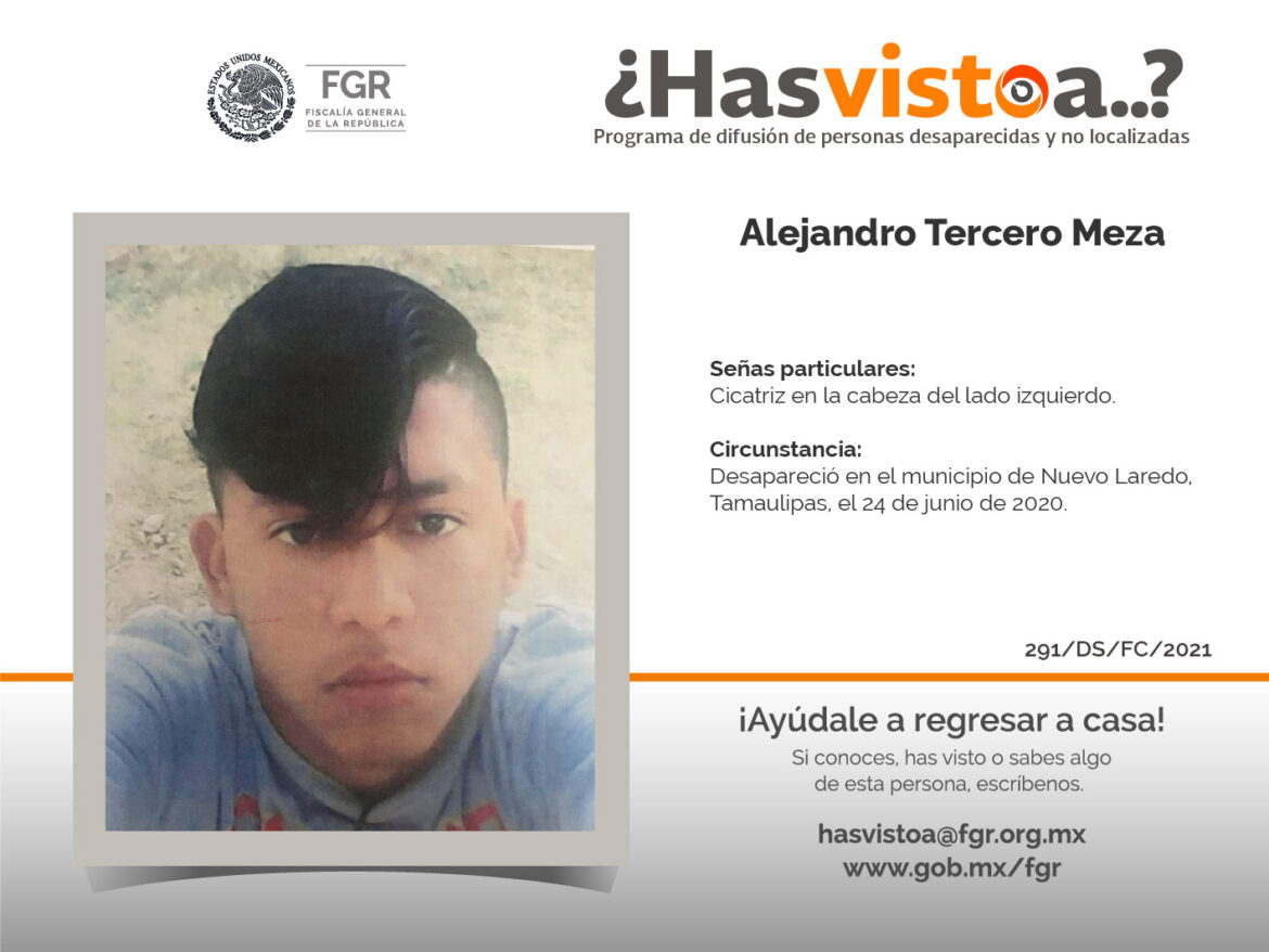 ¿Has visto a: Alejandro Tercero Meza?