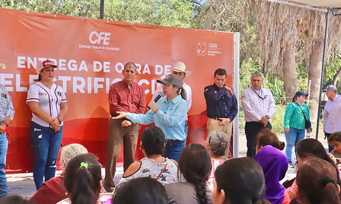 Amplían red eléctrica en sectores de Pótam; Autoridades estatales y de la CFE