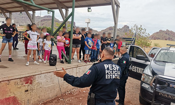 Buscan alejar a la niñez de actividades ilícitas; Personal de la Secretaría de Seguridad