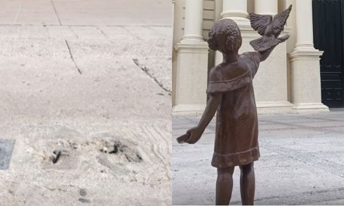 Roban escultura “Niña con Paloma” de la plaza Zaragoza