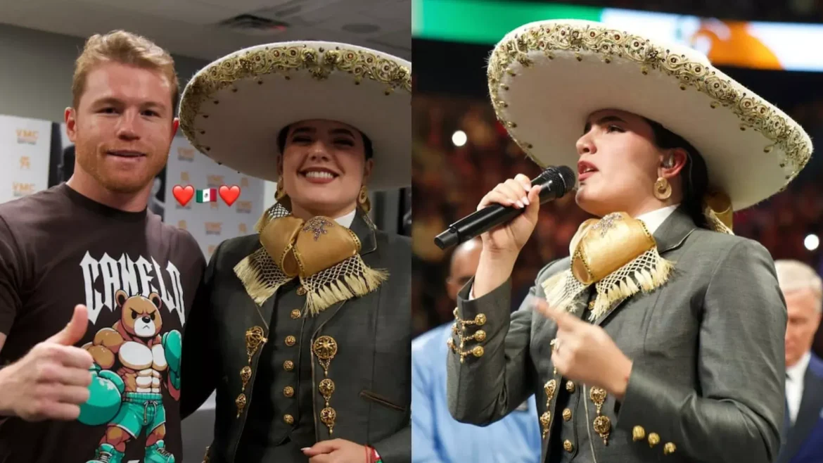 Error de Camila Fernández al cantar el Himno Nacional en pelea de Canelo podría costarle una multa