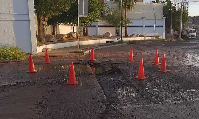 Ruptura de tuberías deja sin agua varias colonias al sur y norte de Hermosillo