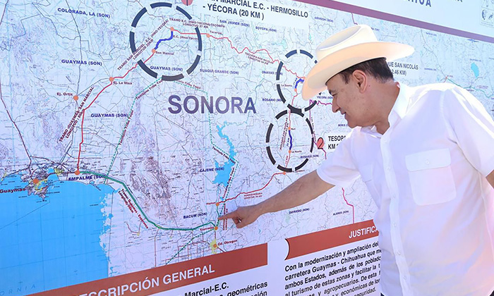 Detona gobernador turismo y conectividad con modernización de carretera Guaymas-Chihuahua